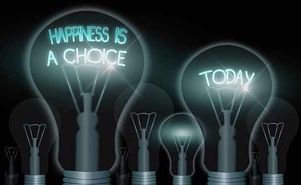 Eine Notiz, die zeigt, dass Glück eine Wahl ist. Business-Foto zeigt Bleiben Sie glücklich, egal, was motiviert. - Foto, Bild