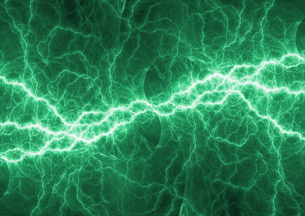 Grüner Strom, abstrakter Plasmablitz - Foto, Bild