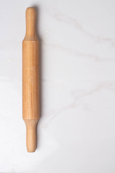 rolling pin on white background - Foto, Imagen