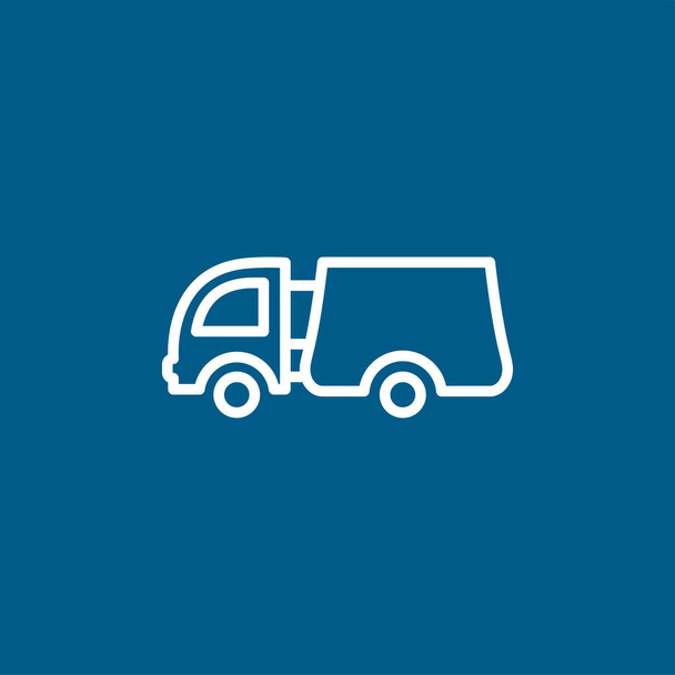 Grande linea di camion icona su sfondo blu. Illustrazione vettoriale in stile piatto blu
. - Vettoriali, immagini