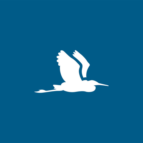 Icono de pájaro sobre fondo azul. Ilustración de vectores de estilo plano azul
. - Vector, Imagen