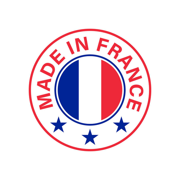 Fabricado em França. Ícone vetor de bandeira redondo França
 - Vetor, Imagem