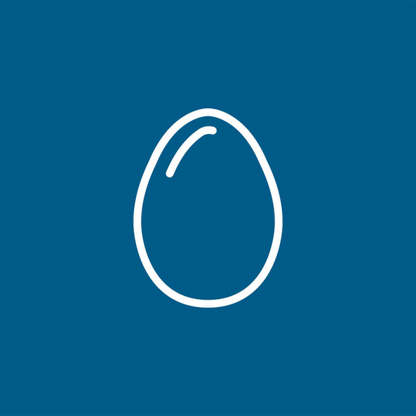 Egg Line Icon On Blue Background. Blue Flat Style Vector Illustration. - Vector, Image