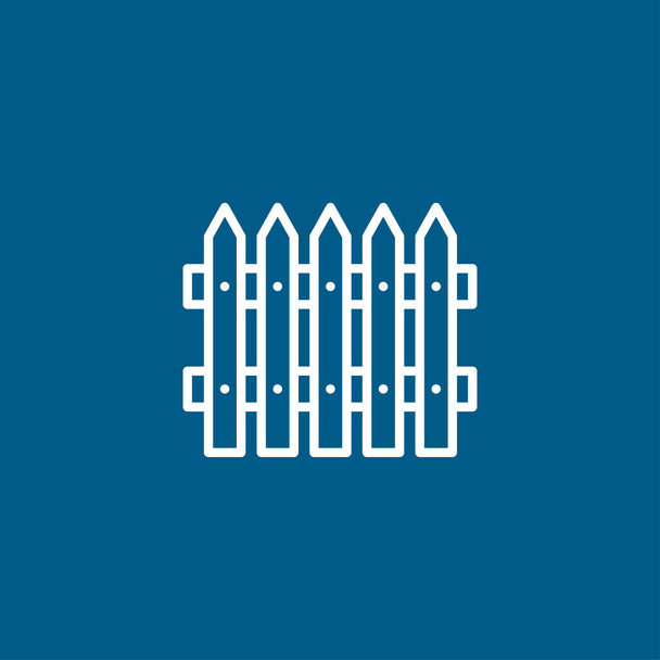 Icono de la línea de valla sobre fondo azul. Ilustración de vectores de estilo plano azul
. - Vector, imagen