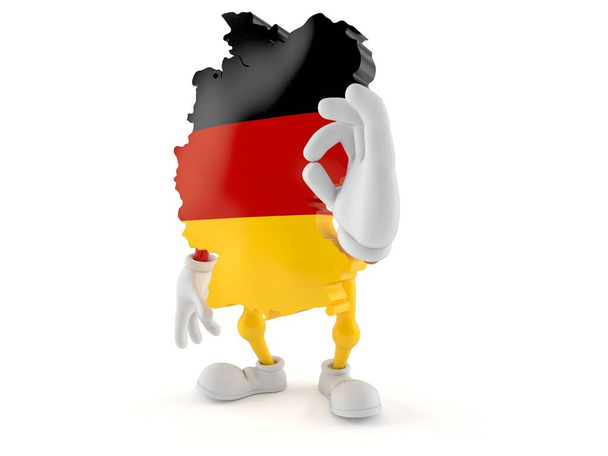 Німецький характер з чіткими жестами ізольований на білому тлі. 3d ілюстрація - Фото, зображення