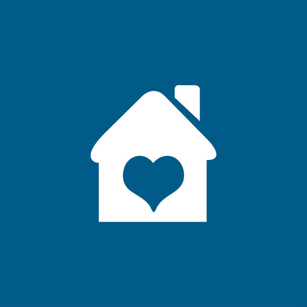 Bella icona di casa su sfondo blu. Illustrazione vettoriale in stile piatto blu
. - Vettoriali, immagini