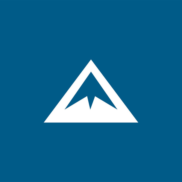 Icona di montagna su sfondo blu. Illustrazione vettoriale in stile piatto blu
. - Vettoriali, immagini