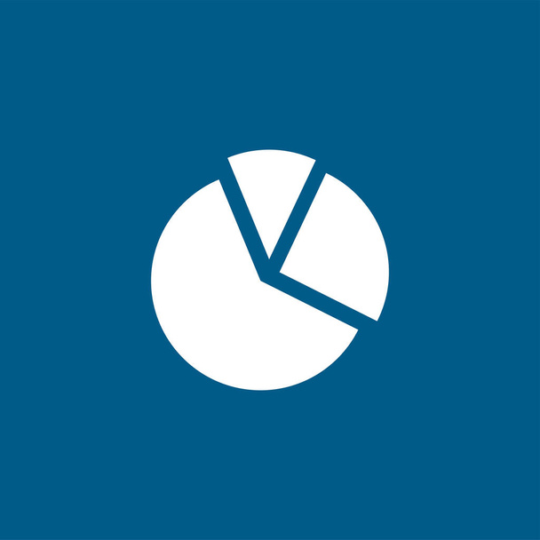 Tortendiagramm-Symbol auf blauem Hintergrund. Blaue flache Vektor-Illustration. - Vektor, Bild