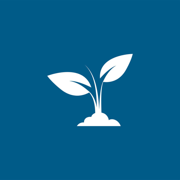 Icono de planta sobre fondo azul. Ilustración de vectores de estilo plano azul
. - Vector, imagen
