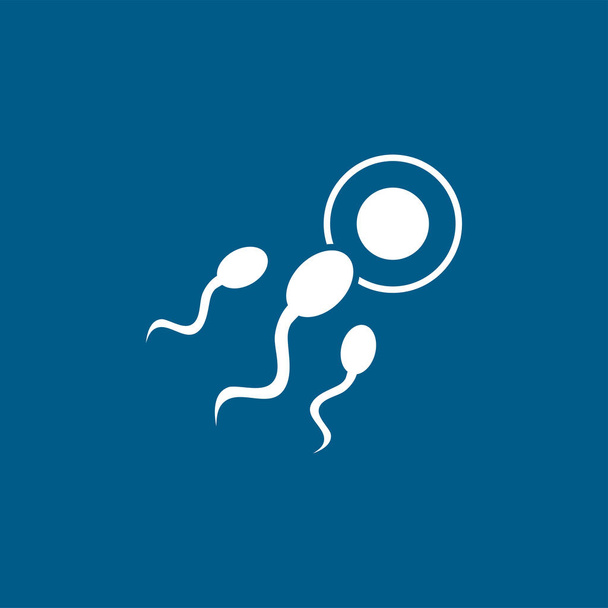 Icône de sperme sur fond bleu. Illustration vectorielle de style plat bleu
. - Vecteur, image