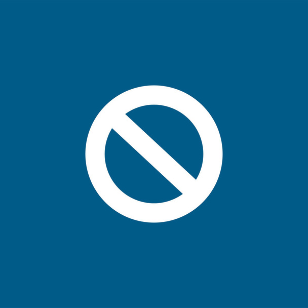 Stoppschild-Symbol auf blauem Hintergrund. Blaue flache Vektor-Illustration. - Vektor, Bild