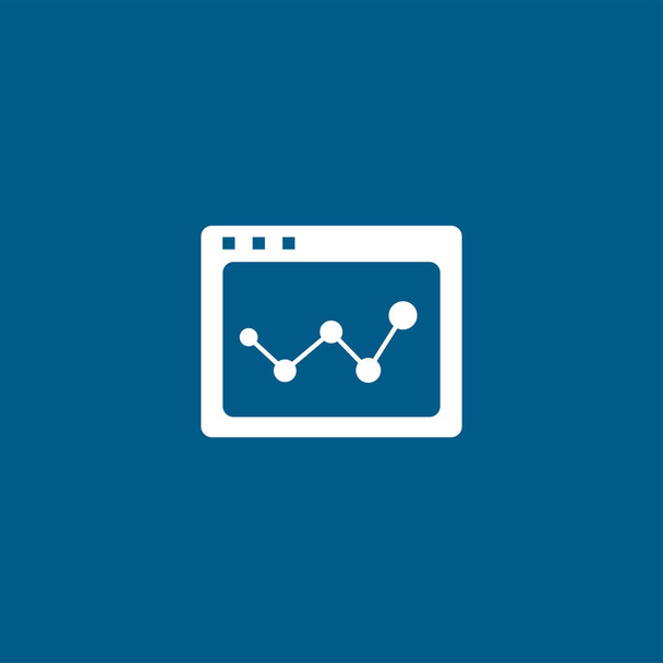 Web Page Analysis Icon auf blauem Hintergrund. Blaue flache Vektor-Illustration. - Vektor, Bild
