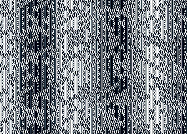 kleurrijke tegel met naadloze willekeurige doorweven golvende lijnen patroon, verbinding kunst achtergrond ontwerp illustratie   - Vector, afbeelding