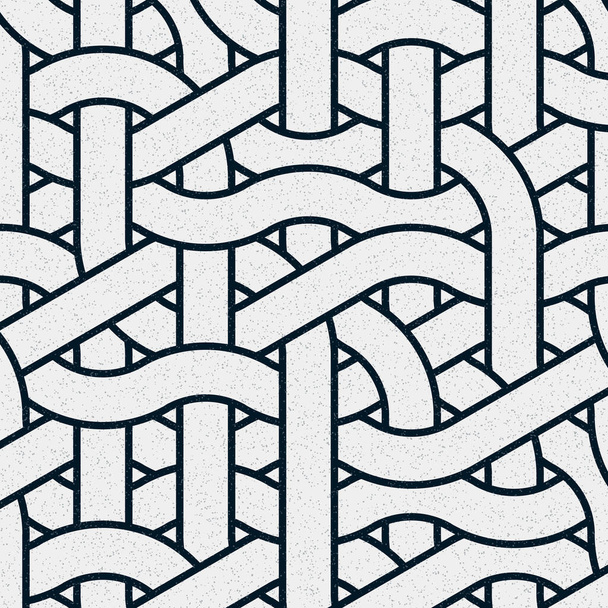 シームレスなランダムな織り波線パターンとカラフルなタイル、接続アートの背景デザインイラスト   - ベクター画像