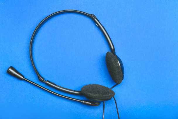 Modern headset on color background - Photo, Image