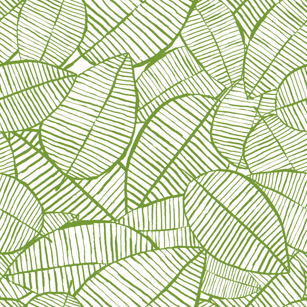 Vector naadloze aquarel bladeren patroon. Groene en witte lente achtergrond. Trendy bloemendessin voor mode textielprint. Natuur organische illustratie. - Vector, afbeelding