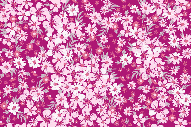 Floral fashion print design for spring, summer woman dress - Vektor, obrázek