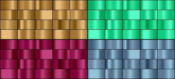 Vector set of colorful metal gradients. - Vector, Image