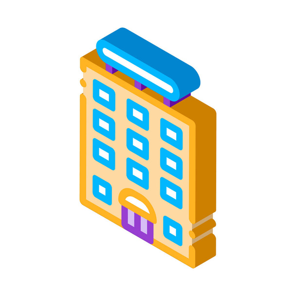 Tower-block Building isometric icon vector illustration - Vector, Image