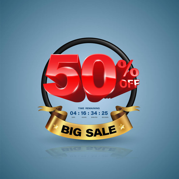 Flash sale banner 3D style. Vector illustration for promotion advertising. - Vector, Image