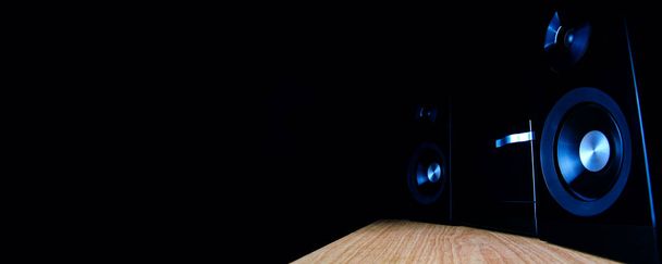 Modern CD player on a dark background. Space for text or design - 写真・画像