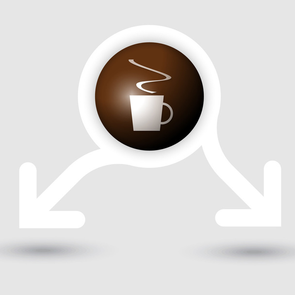 abstraktní snímek s dvěma šipkami a šálek kafe - Vektor, obrázek