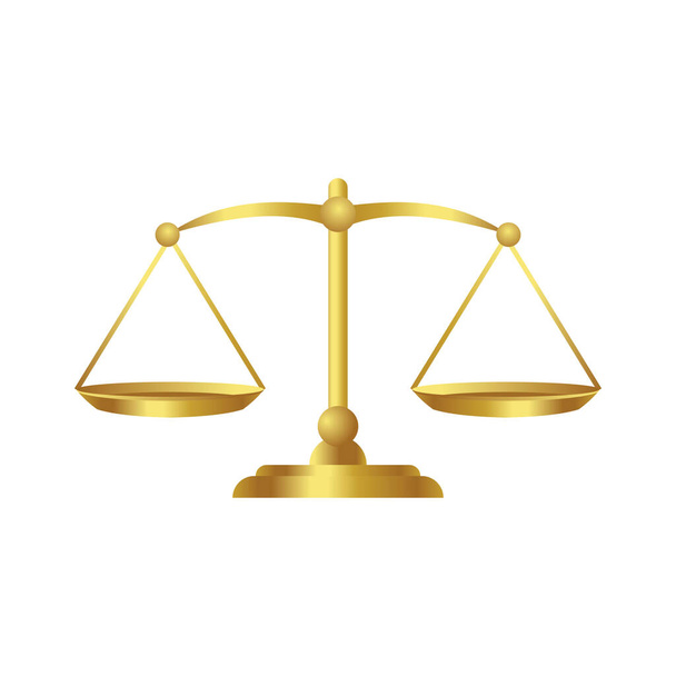 Golden Scales of Justice Illustration Template Vector - Vector, Image
