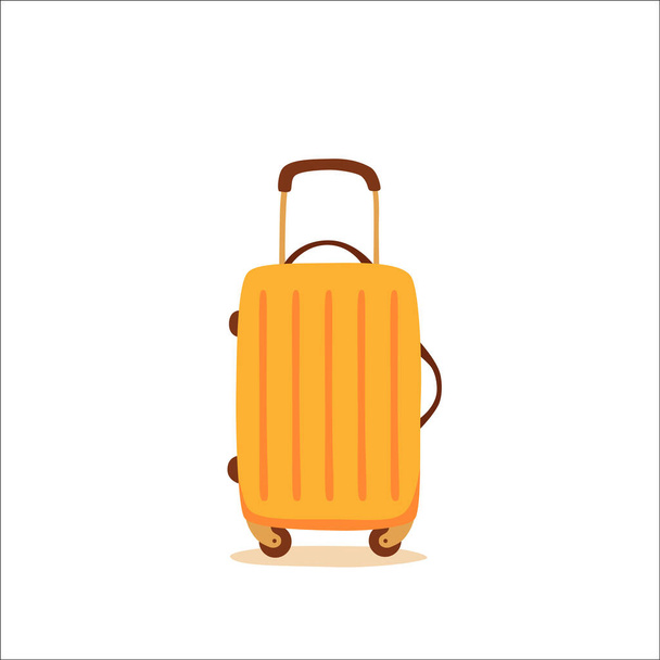 Viaje maleta vector de dibujos animados concepto colorido. Turistas empacando equipaje
 - Vector, Imagen