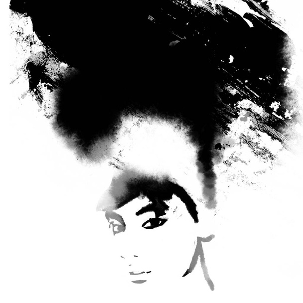 Una mujer africana pintando. Chica negra con turbante
  - Foto, Imagen