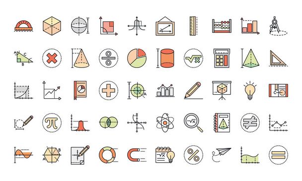 математического образования школы иконы коллекции и заполнить стиль
 - Вектор,изображение
