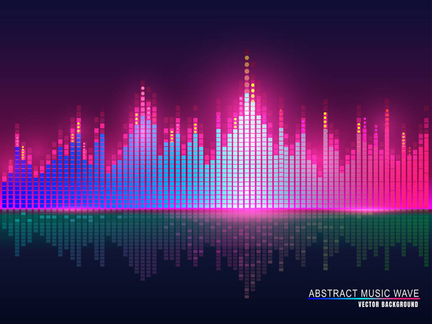 Abstract Music Wave Background, Abstract Sound Wave Design, Ισοσταθμιστής για τη μουσική, Προβολή Sound Wave με Music Wave, Εικονογράφηση πολύχρωμων ηχητικών κυμάτων. - Διάνυσμα, εικόνα