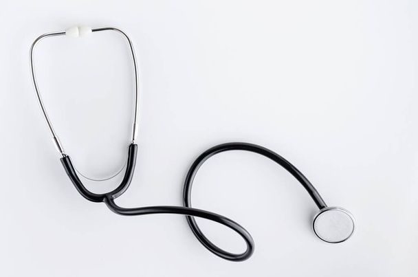 Stethoscope on white background. Copy spce. Medical and healthcare concept - 写真・画像