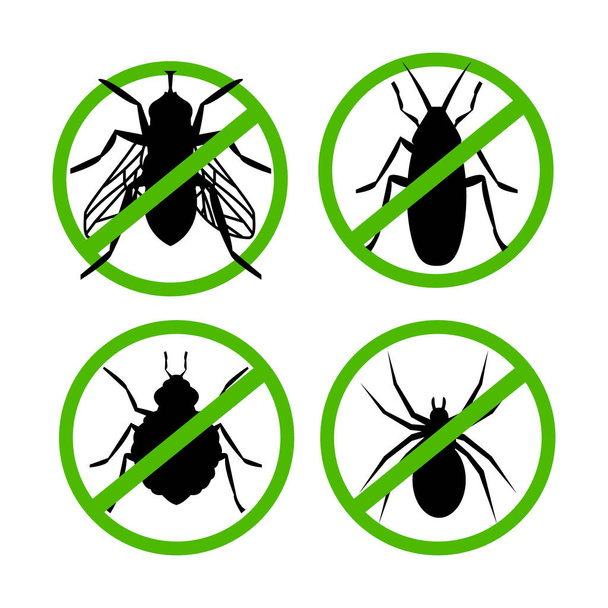 4種類の害虫駆除アイコンベクトルイラスト - ベクター画像