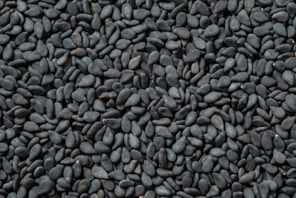 black sesame seeds macro, top view - Φωτογραφία, εικόνα