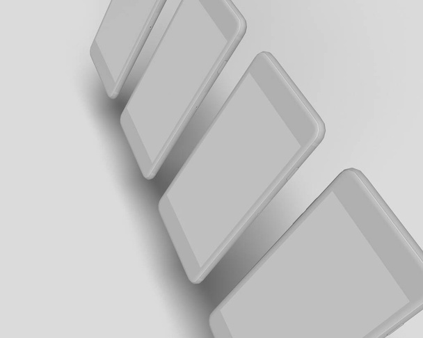 3D телефон Рендер белый изолированный фон
 - Фото, изображение