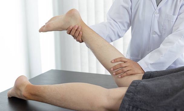 Physical therapists or physicians perform physical therapy for patients admitted to the hospital, Massage or muscle relaxation and physical therapy concept. - Photo, Image