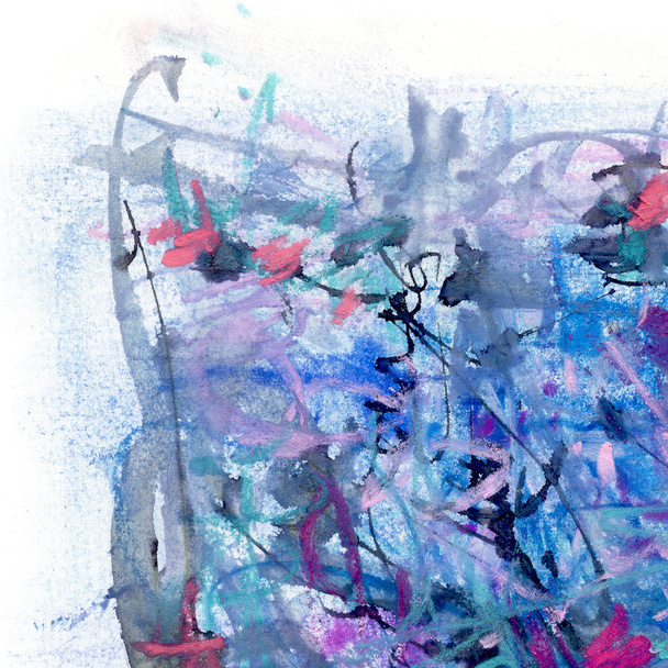 Абстрактний живопис на папері в синьо-чорних тонах
 - Фото, зображення