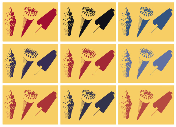 Ice cream. Pop art - Vector, Image