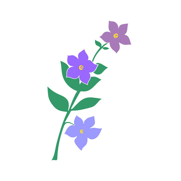 Flor púrpura vetorial. Elemento de design floral. Desenho de livro para colorir detalhe
 - Vetor, Imagem
