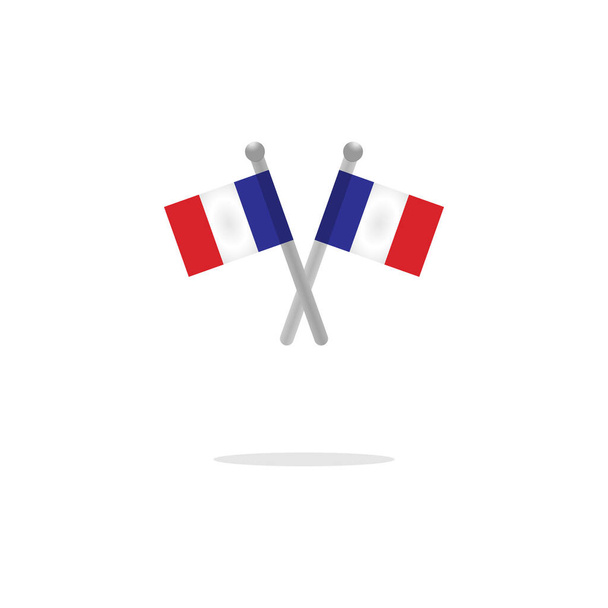 Σημαία Γαλλίας για διασταύρωση - διανυσματική απεικόνιση - Διάνυσμα, εικόνα