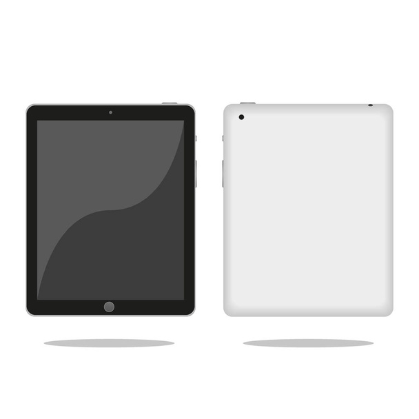 Computer tablet realistico con schermo bianco su sfondo trasparente. Illustrazione delle eps10 vettoriali. - Vettoriali, immagini