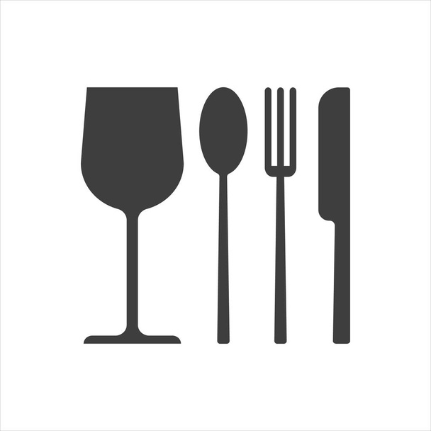 Restoran ikonu. bıçak çatal ve kaşık - Vektör, Görsel