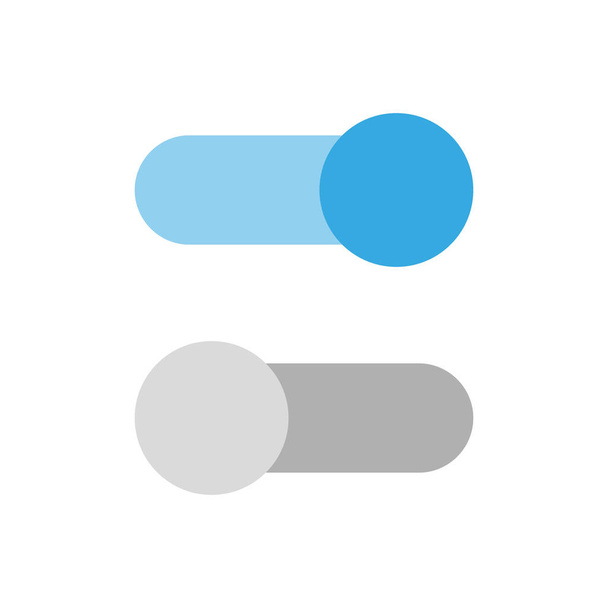 Ícone plano On e Off Alternar botão vetor formato - Vetor, Imagem