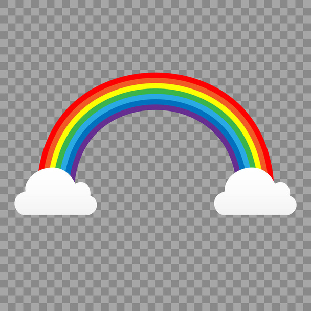 Colore Arcobaleno con nuvole, Con maglia gradiente, Illustrazione vettoriale - Vettoriali, immagini