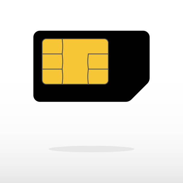 Chip de carte SIM de téléphone cellulaire mobile vectoriel isolé sur fond
 - Vecteur, image