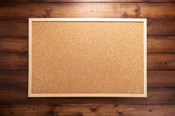 cork board on wooden background texture - Photo, Image