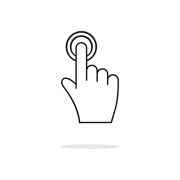 Mano toque / toque gesto línea arte vector icono para aplicaciones y sitios web
 - Vector, Imagen
