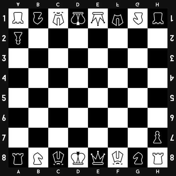 Shakkilauta shakkimiehet valmis pelaamaan - Vektori, kuva