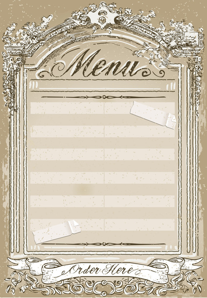 Vintage Graphic Page for Restaurant Menu - Vector, Image