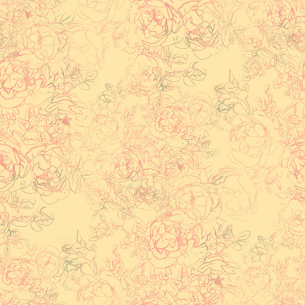 Seamless pattern with rose flowers. - Zdjęcie, obraz